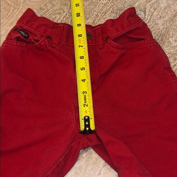 Deadstock girls size 10 chic denim red shorts 80s - Picture 5 of 7